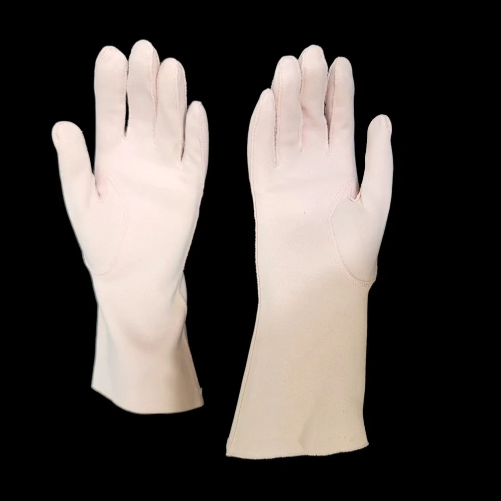 Vintage 1950s Grandoe Pink Dress Gauntlet Gloves‎ Size 7 Classic Mid Century Mod
